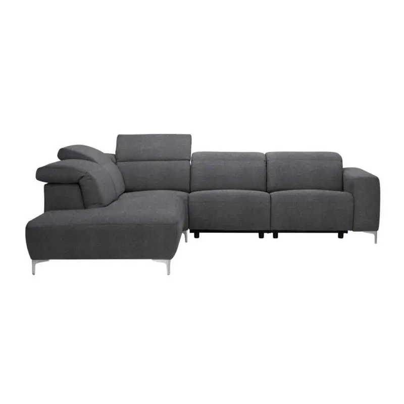 Ecksofa in Flachgewebe Dunkelgrau