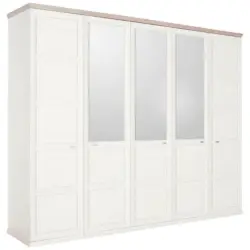 Drehtürenschrank in Grau, Weiß