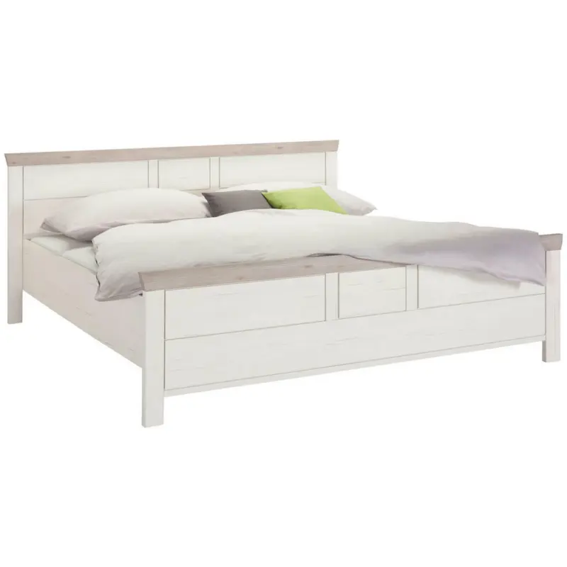 Bett 180/200 cm in Grau, Weiß