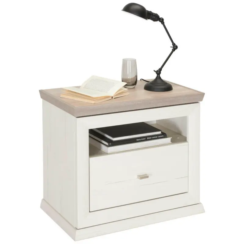 Nachtk&auml;stchen in Grau, Wei&szlig;