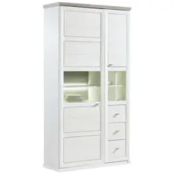 Vitrine in Grau, Weiß