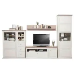 Wohnwand 330/209,2/50,1 cm in Grau, Weiß