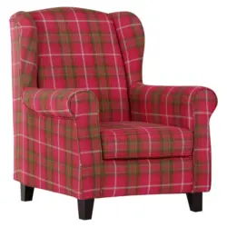 Ohrensessel in Flachgewebe Multicolor, Rot