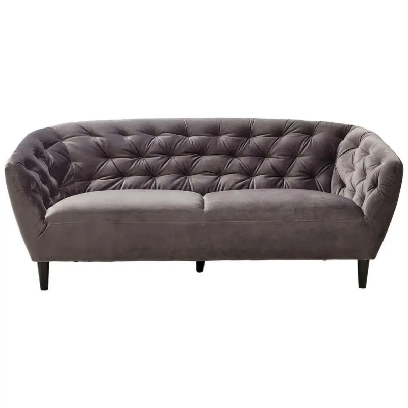 Chesterfield-Sofa in Samt Dunkelgrau
