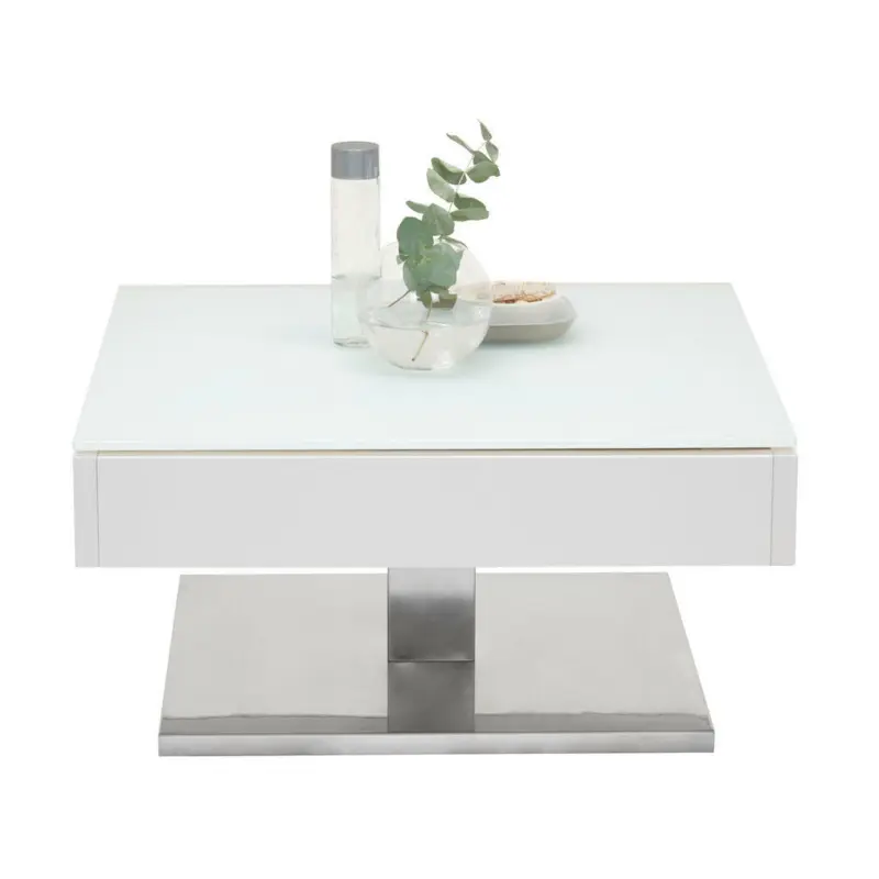 Couchtisch in Metall, Glas, Holzwerkstoff 75/75/38 cm