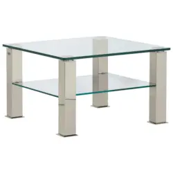 Couchtisch in Metall, Glas 75/75/42,5 cm