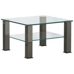 Couchtisch in Metall, Glas 75/75/42,5 cm
