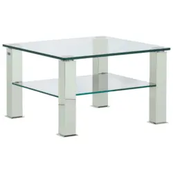 Couchtisch in Metall, Glas 75/75/42,5 cm