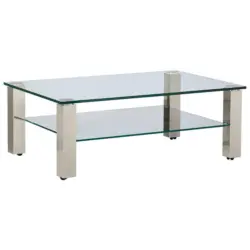 Couchtisch in Metall, Glas 110/70/42,5 cm