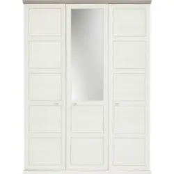 Drehtürenschrank in Grau, Weiß