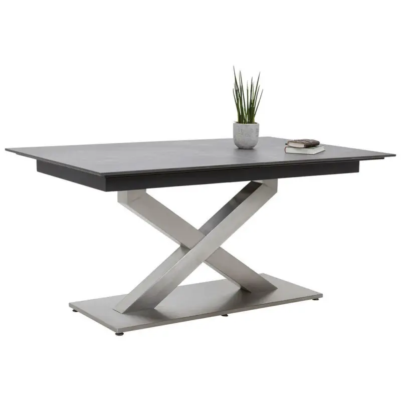 Esstisch in Metall, Holzwerkstoff 180-240/100/77 cm