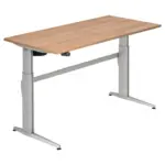 XXXLutz Lauterach - Ihr M&ouml;belhaus bei Bregenz Schreibtisch 160/80/72-119 cm in Silberfarben, Nussbaumfarben