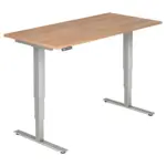 XXXLutz Lauterach - Ihr Möbelhaus bei Bregenz Schreibtisch 160/80/63,5-128,5 cm in Silberfarben, Nussbaumfarben