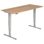 XXXLutz Lauterach - Ihr Möbelhaus bei Bregenz Schreibtisch 180/80/63,5-128,5 cm in Silberfarben, Nussbaumfarben