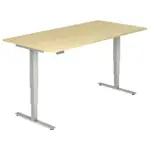 XXXLutz Lauterach - Ihr Möbelhaus bei Bregenz Schreibtisch 200/100/63,5-128,5 cm in Silberfarben, Ahornfarben