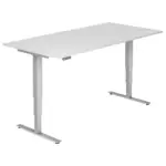 XXXLutz Lauterach - Ihr Möbelhaus bei Bregenz Schreibtisch 200/100/63,5-128,5 cm in Silberfarben, Weiß