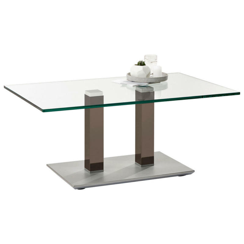 Couchtisch in Metall, Glas 110/70/46-65 cm