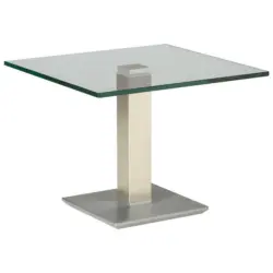 Beistelltisch in Metall, Glas 60/60/46-65 cm