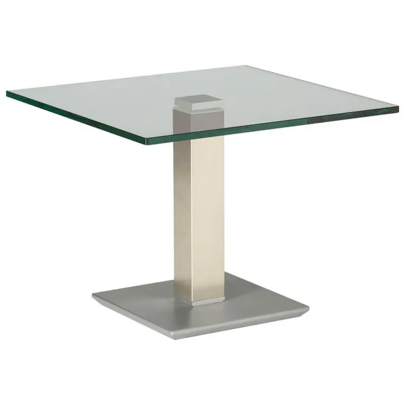Beistelltisch in Metall, Glas 60/60/46-65 cm