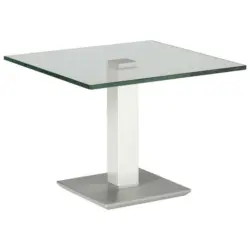 Beistelltisch in Metall, Glas 60/60/46-65 cm