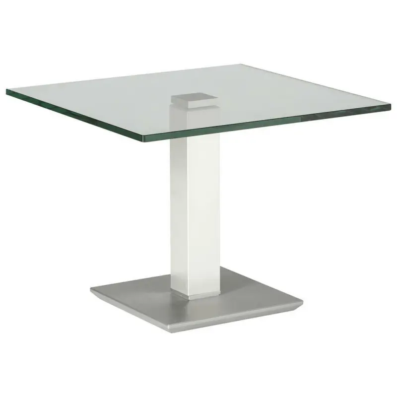 Beistelltisch in Metall, Glas 60/60/46-65 cm