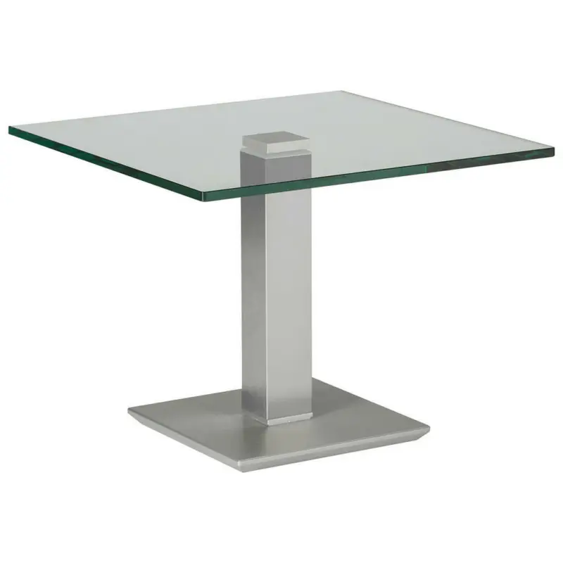 Beistelltisch in Metall, Glas 60/60/46-65 cm