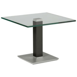 Beistelltisch in Metall, Glas 60/60/46-65 cm