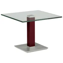 Beistelltisch in Metall, Glas 60/60/46-65 cm