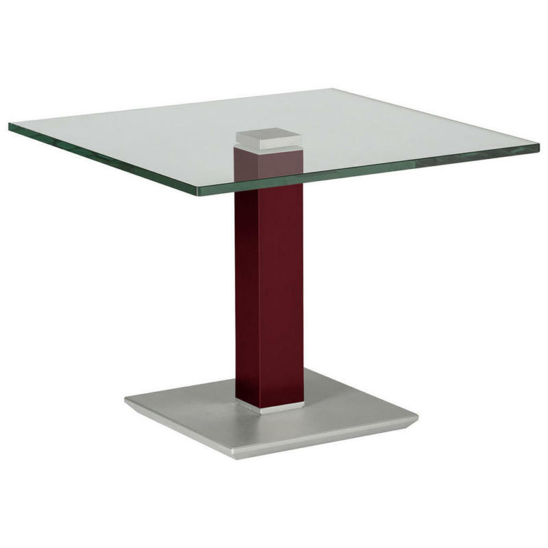 Beistelltisch in Metall, Glas 60/60/46-65 cm