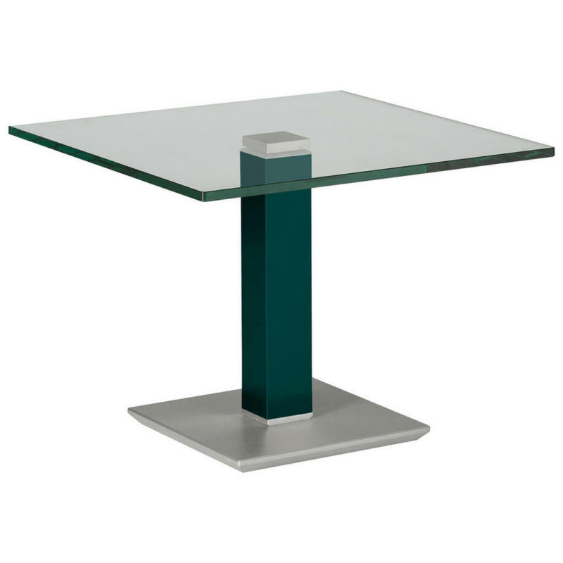 Beistelltisch in Metall, Glas 60/60/46-65 cm