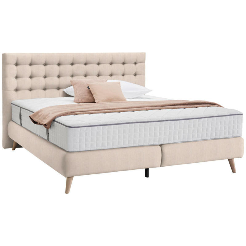 Boxspringbett 160/200 cm in Beige