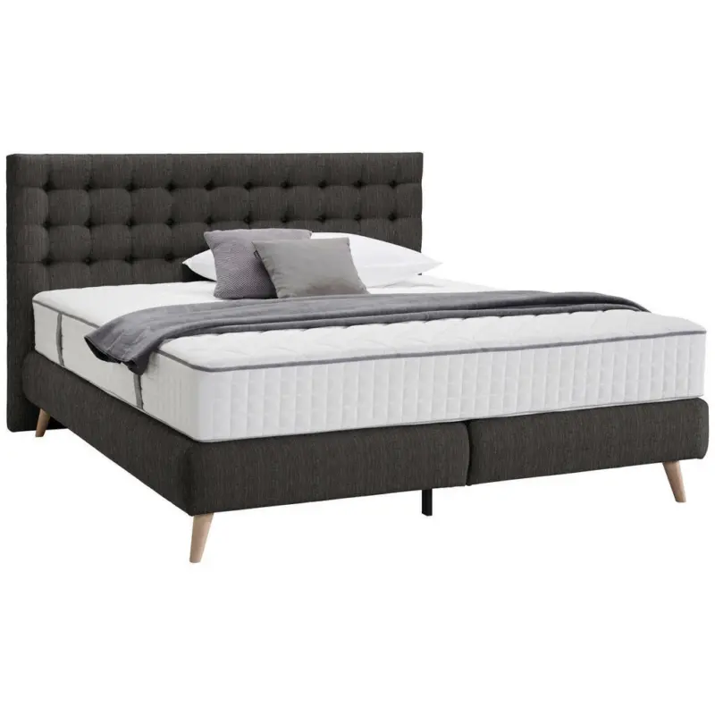 Boxspringbett 180/200 cm in Dunkelgrau
