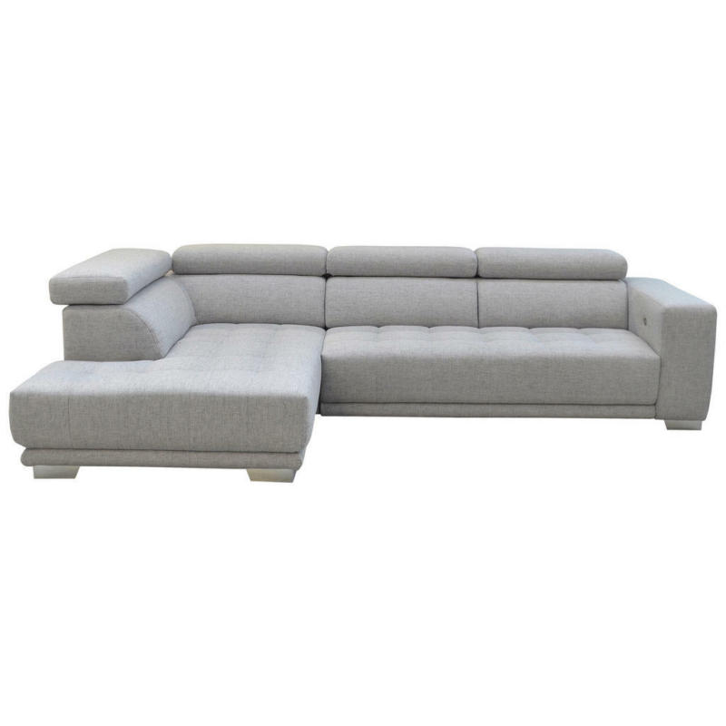 Ecksofa in Chenille Hellgrau