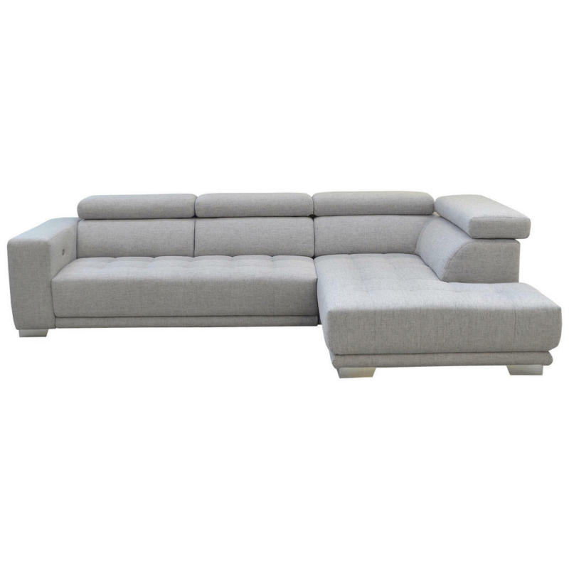 Ecksofa in Chenille Hellgrau