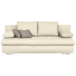 Schlafsofa in Webstoff Creme