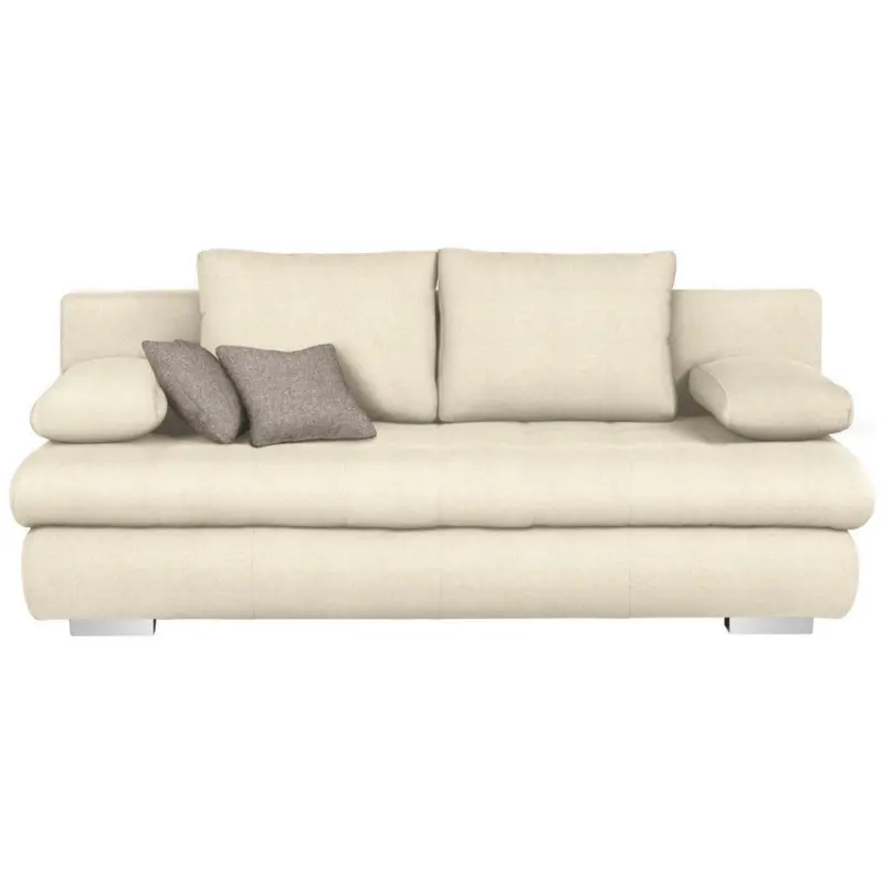 Schlafsofa in Webstoff Creme