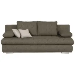 Schlafsofa in Webstoff Braun