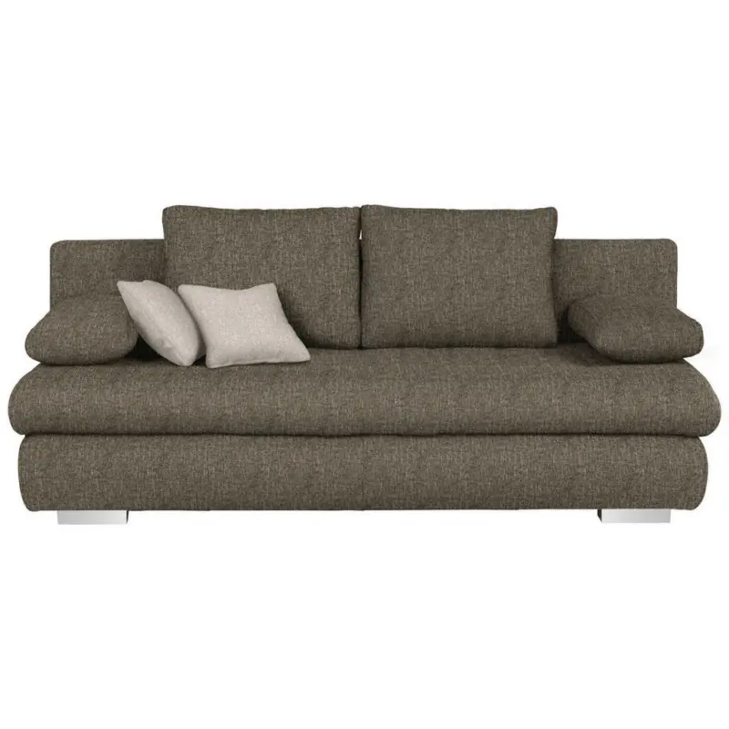 Schlafsofa in Webstoff Braun