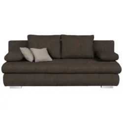 Schlafsofa in Webstoff Dunkelbraun