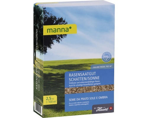 Rasensamen Manna Saat Sonnen- & Schattenrasen 2,5 kg / 100 m²