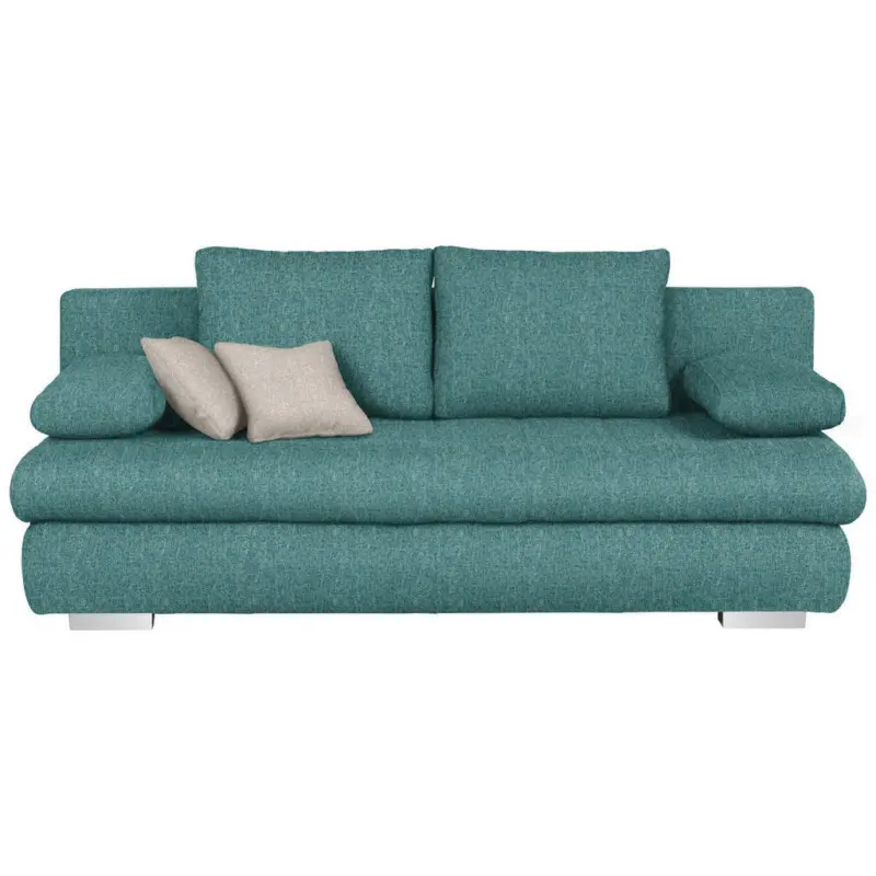Schlafsofa in Webstoff Petrol