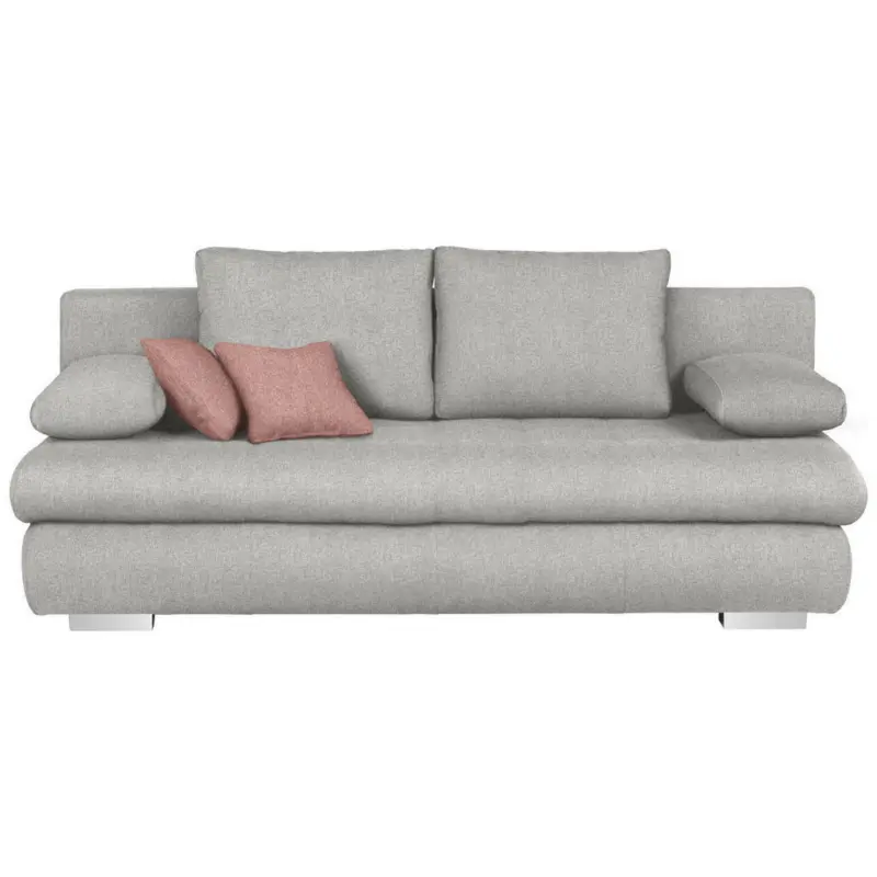 Schlafsofa in Webstoff Silberfarben