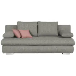 Schlafsofa in Webstoff Braun, Grau