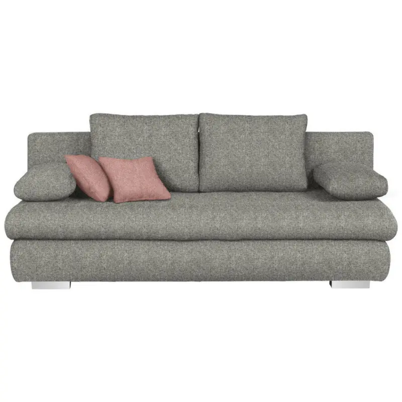 Schlafsofa in Webstoff Braun, Grau