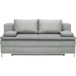 Boxspringsofa in Flachgewebe Hellgrau