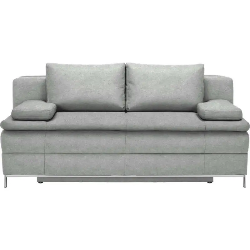 Boxspringsofa in Flachgewebe Hellgrau