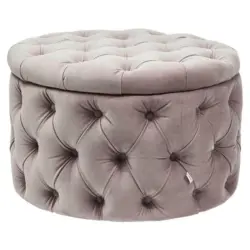 Hocker in Textil Grau