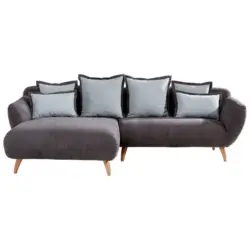 Ecksofa in Chenille Dunkelgrau