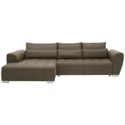 Ecksofa in Webstoff Braun, Grau