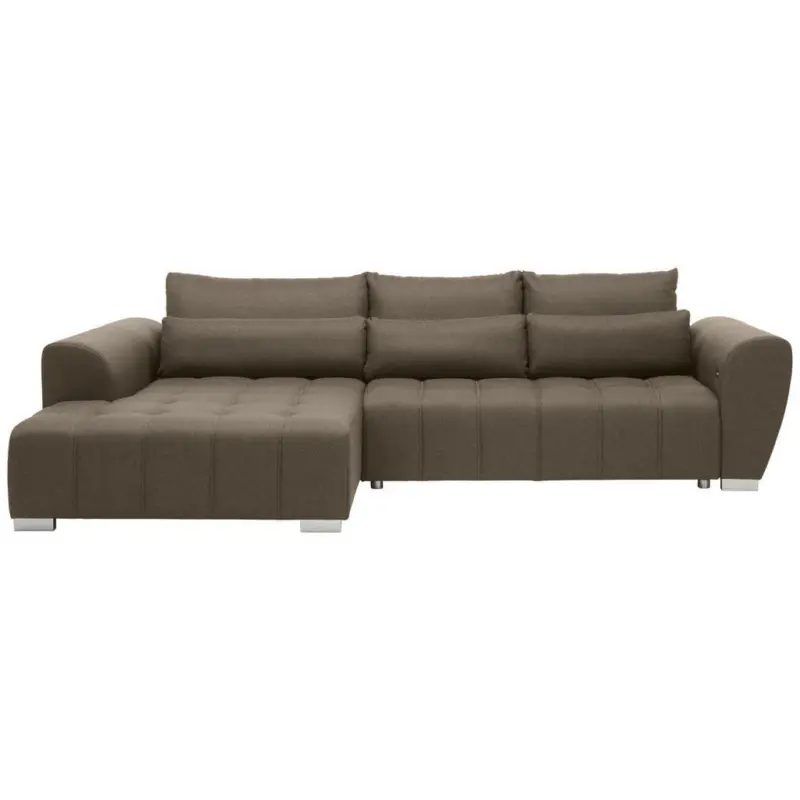Ecksofa in Webstoff Braun, Grau